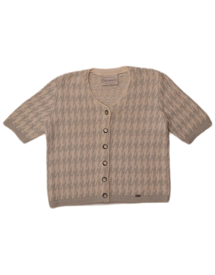 Giesswein dame cardigan sweater EU 38 Medium White Houndstooth