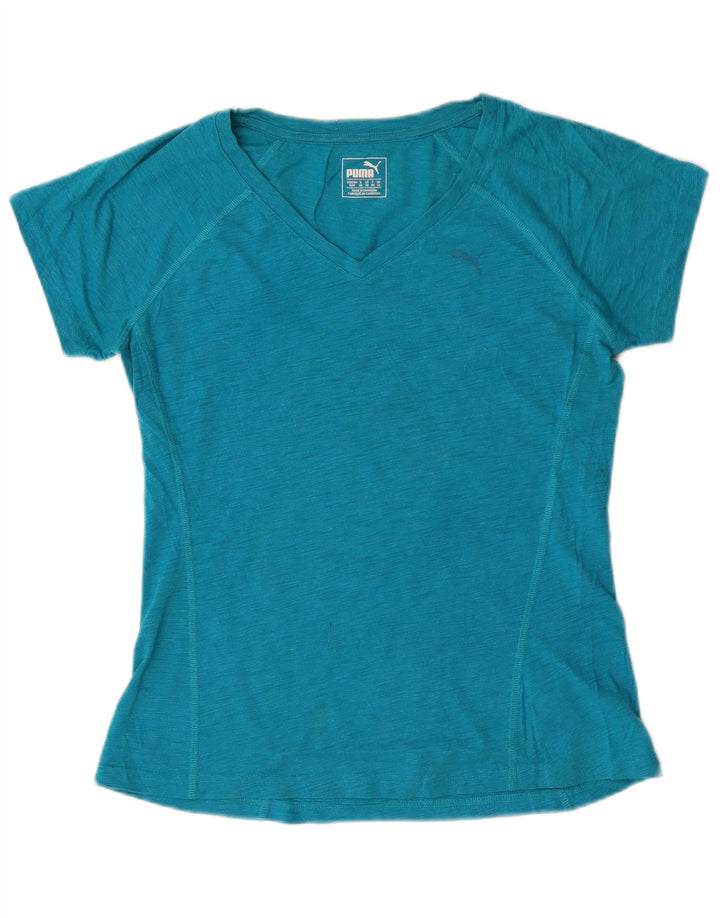 Puma T-shirt top UK 12 Medium Blue Flecked Bomuld