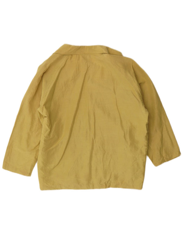 Krizia Womens Shirt Blouse IT 48 XL Yellow