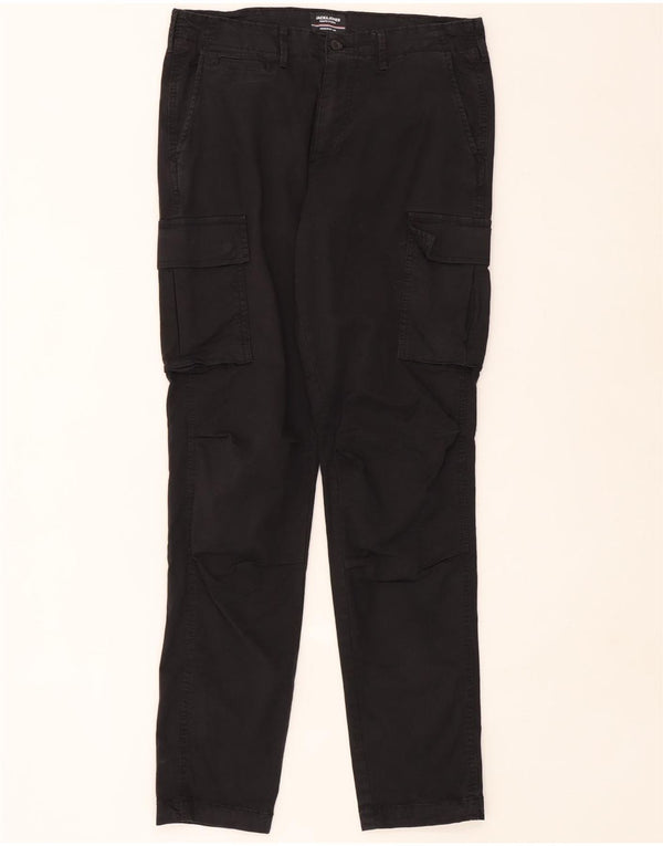 Jack & Jones Straight Cargo bukser til mænd W34 L32 Sort bomuld