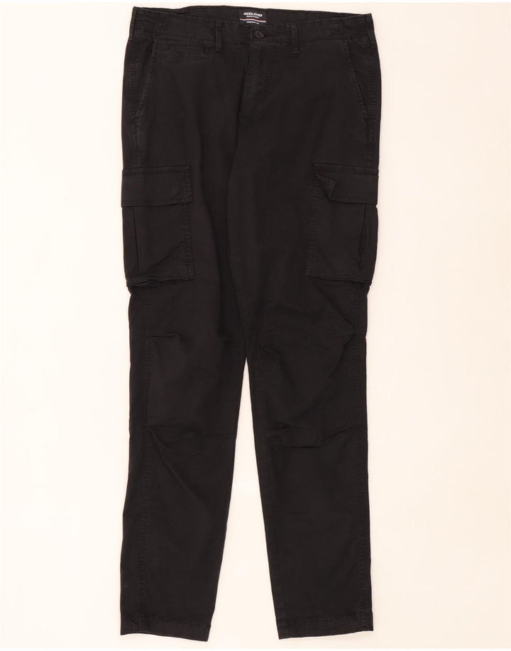 Jack & Jones Straight Cargo bukser til mænd W34 L32 Sort bomuld