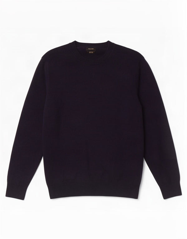 Massimo Dutti Herre Crew Neck sweater Medium Navyblå Bomuld