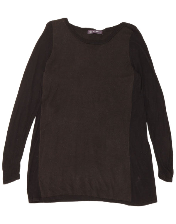 Marks & Spencer Dame Boat Neck Jumper Sweater UK 12 Medium Black