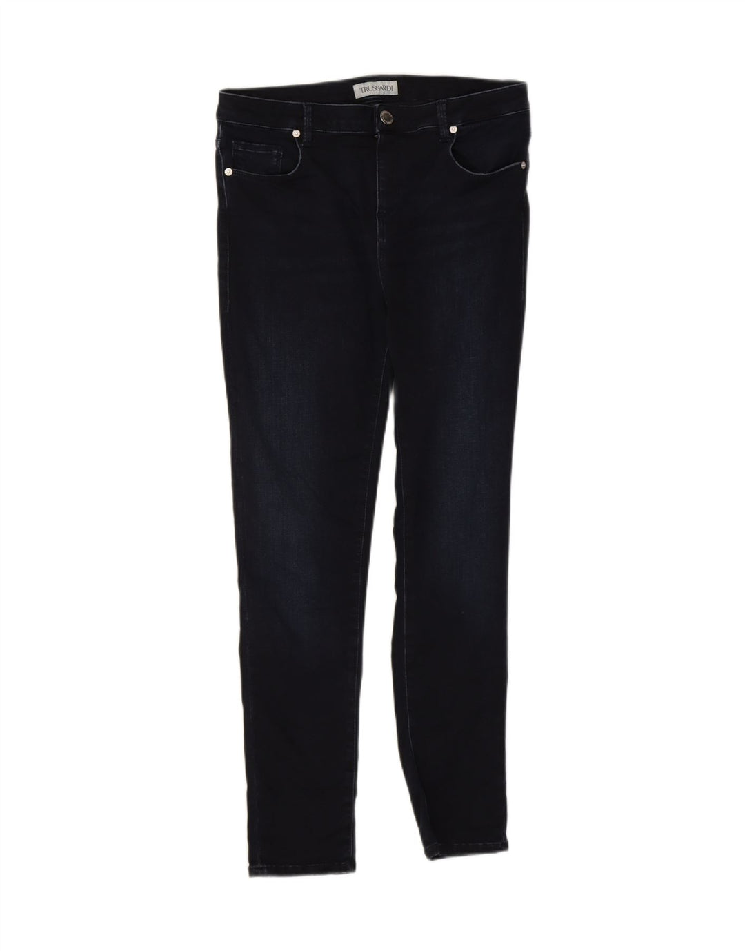 TRUSSARDI Womens Skinny Jeans W32 L28 Navy Blue Vintage Trussardi and Second-Hand Trussardi from Messina Hembry 