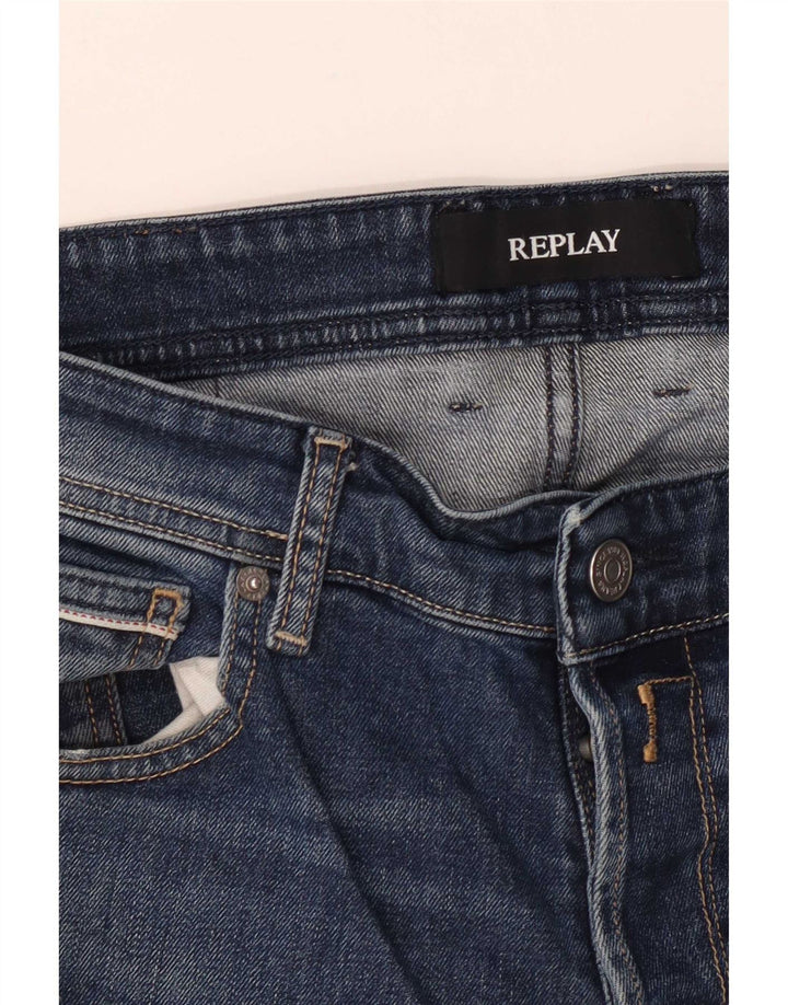 Replay Herre Grover Straight Jeans W34 L32 Blå