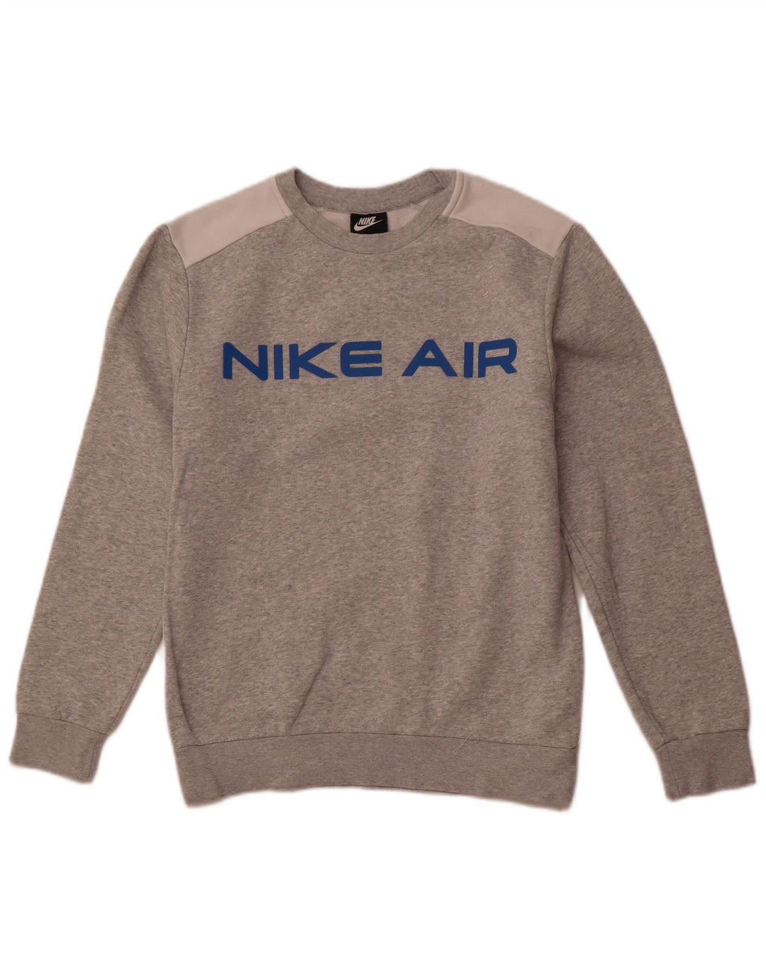NIKE grafisk sweatshirt til mænd, lille grå farveblok bomuld