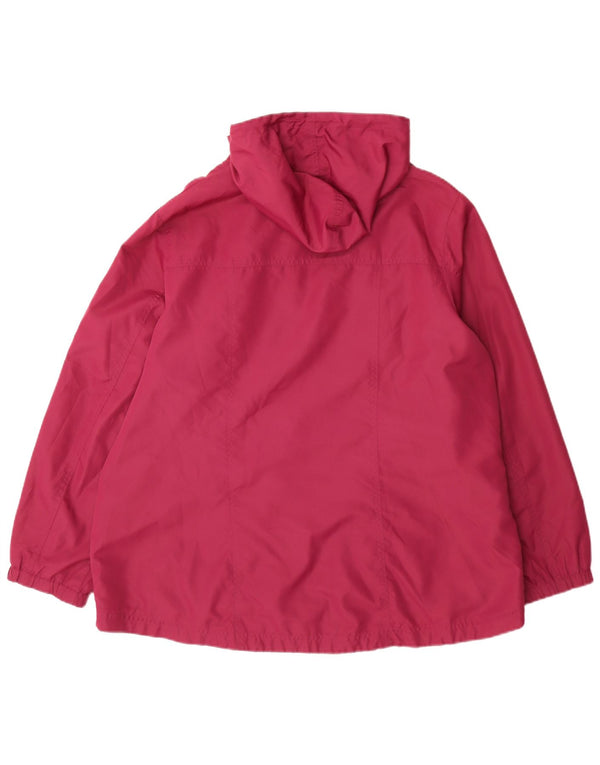 Kænguruer Dame Grafisk Hætte Regnjakke UK 22 3XL Burgundy Polyester