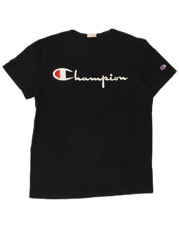 Champion Herre grafisk T-shirt top lille sort bomuld