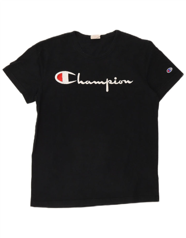 Champion Herre grafisk T-shirt top lille sort bomuld