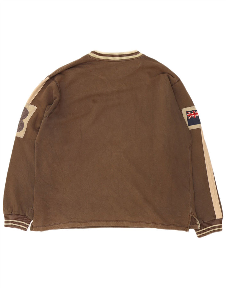North Sails Herre Grafisk Sweatshirt Jumper XL Brun Colourblock Bomuld