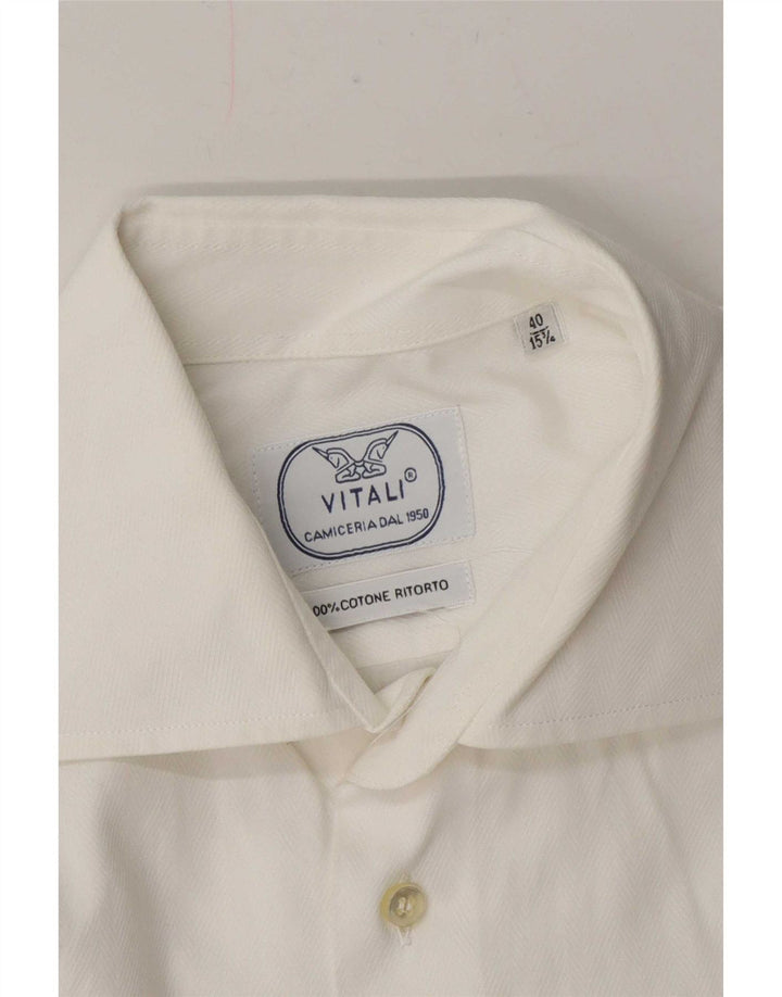 Vitali Herreskjorte Str. 40 15 3/4 Medium Hvid Bomuld