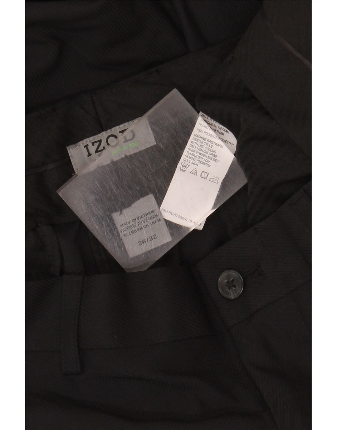 Izod Straight Casual Bukser til mænd W36 L32 Sort polyester