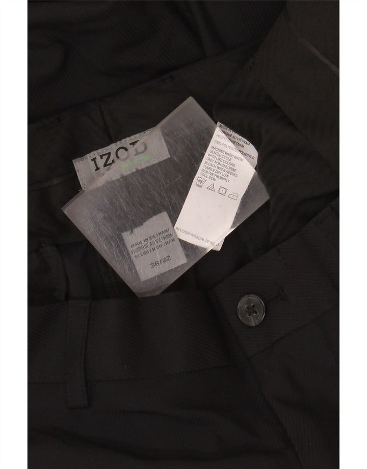 Izod Straight Casual Bukser til mænd W36 L32 Sort polyester