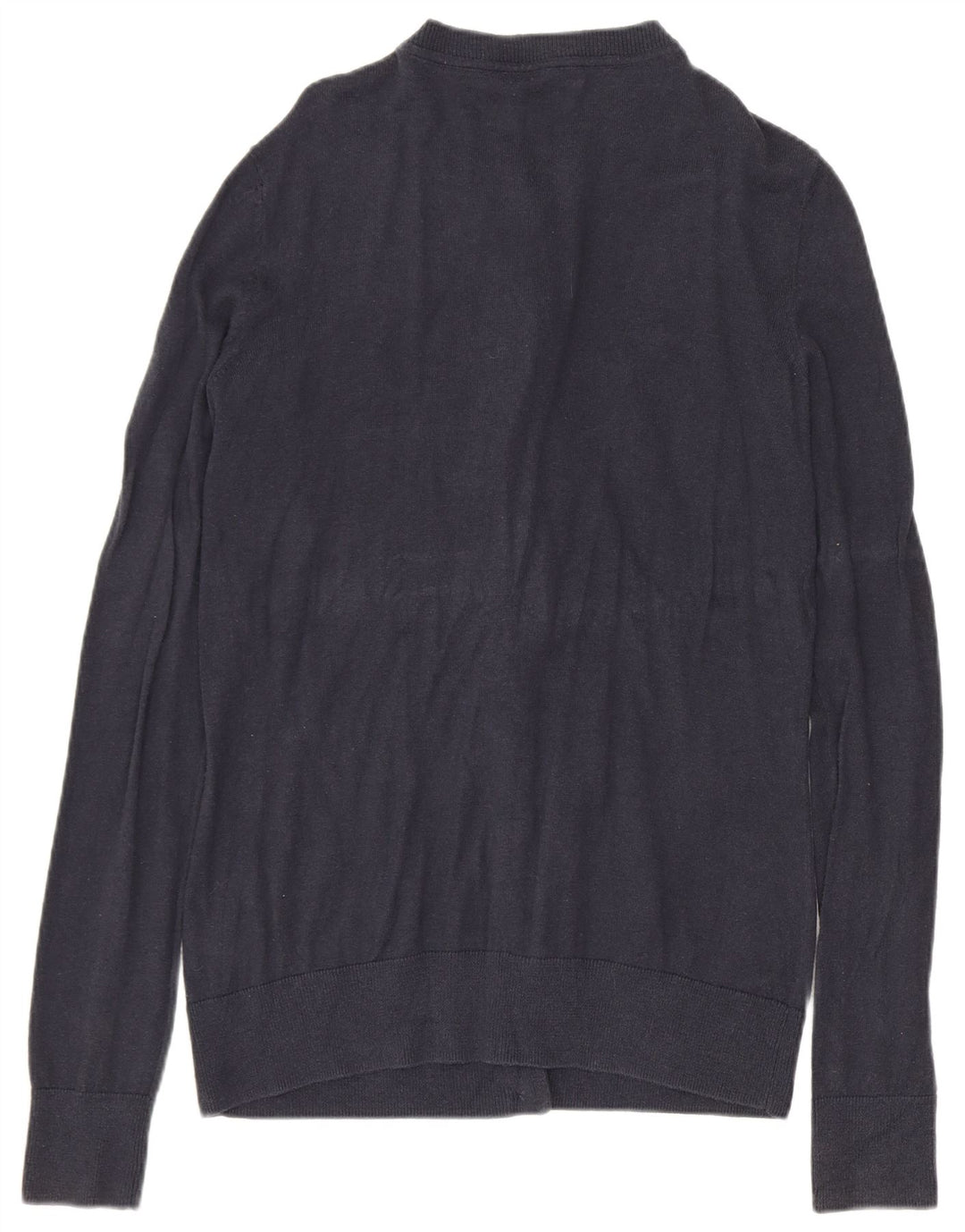 Nautica Dame Cardigan Sweater UK 10 Small Navy Blue Bomuld