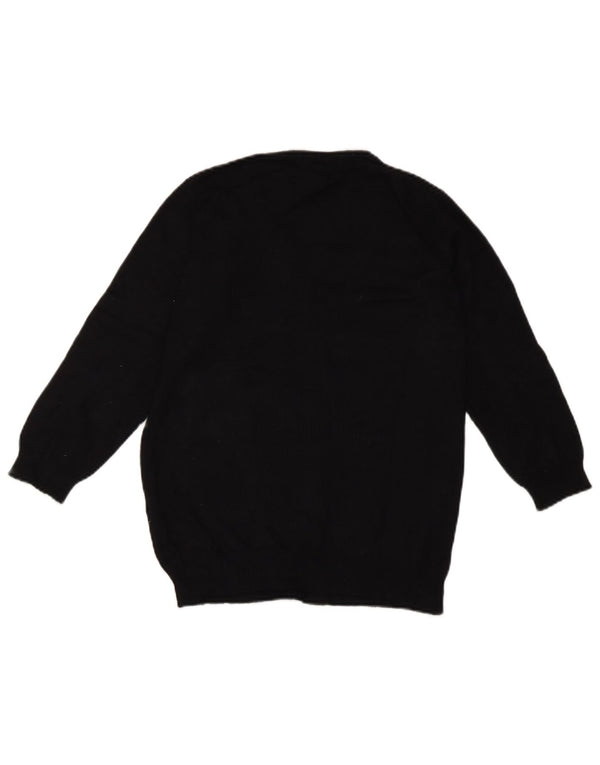 Marks & Spencer Dame 3/4-ærmet V-hals sweater UK 10 Small Black