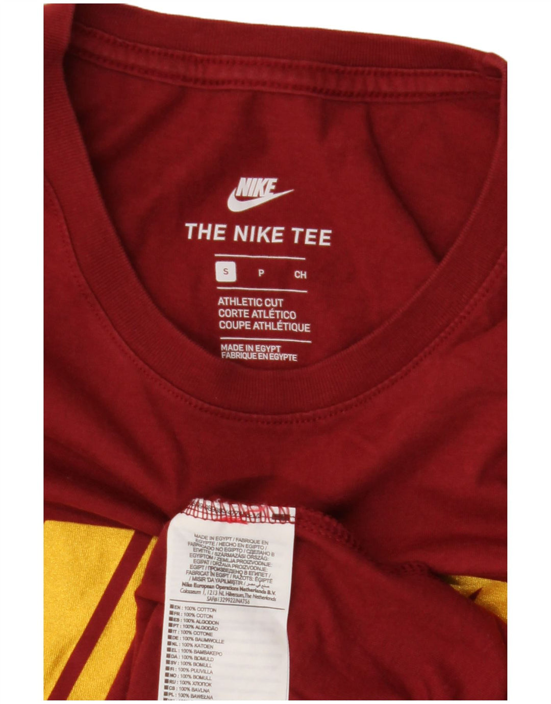 NIKE Grafisk T-shirt top til mænd, lille bordeaux bomuld