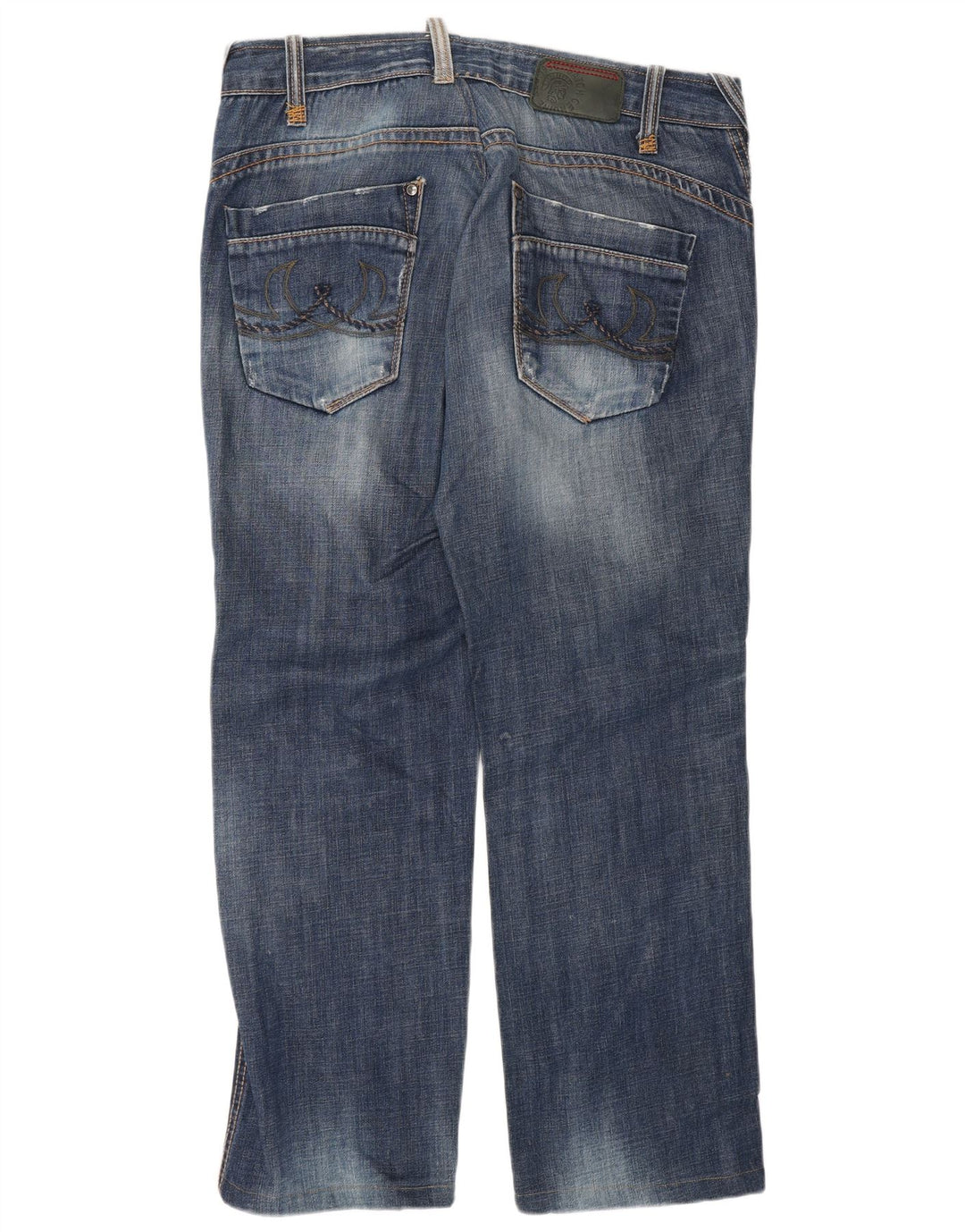 Datch Herre Distressed Straight Jeans W36 L30 Marineblå Bomuld