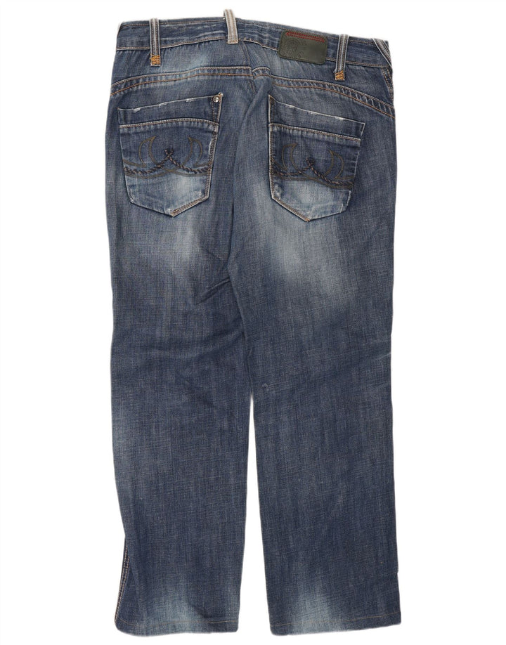 Datch Herre Distressed Straight Jeans W36 L30 Marineblå Bomuld