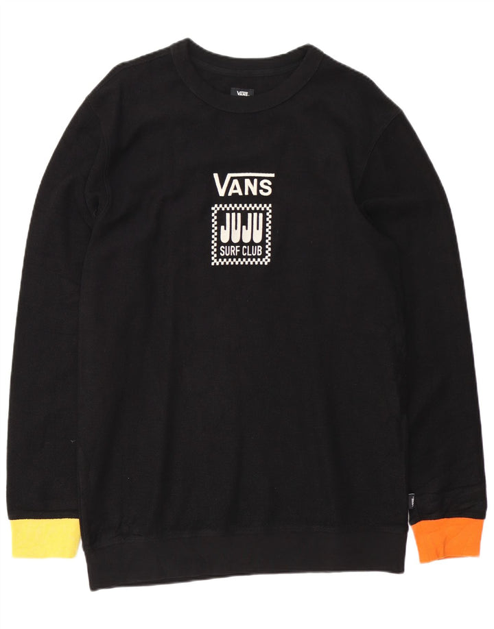 Vans Herre Grafisk Sweatshirt Jumper Medium Sort Bomuld