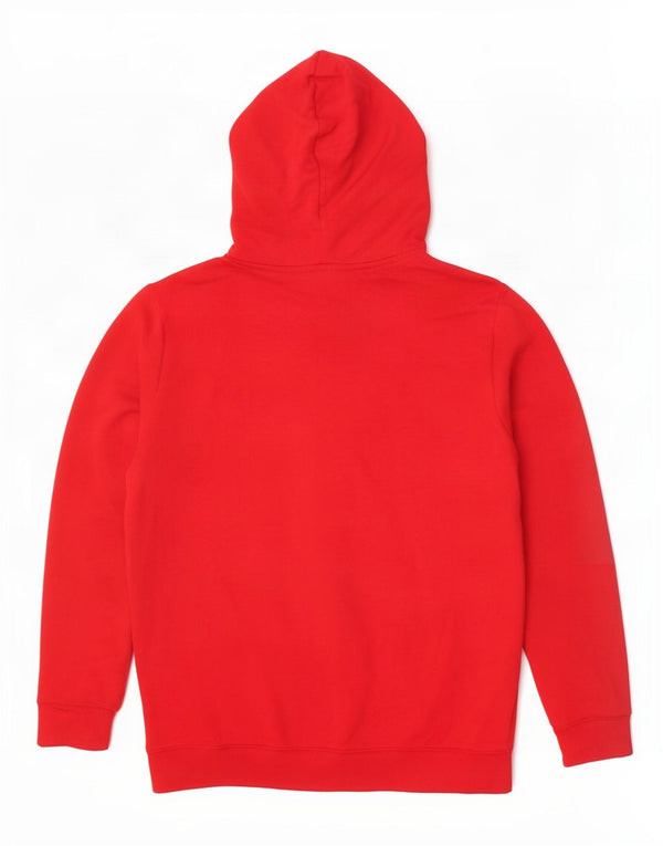 Adidas Mens Hoodie Jumper Large Red Cotton