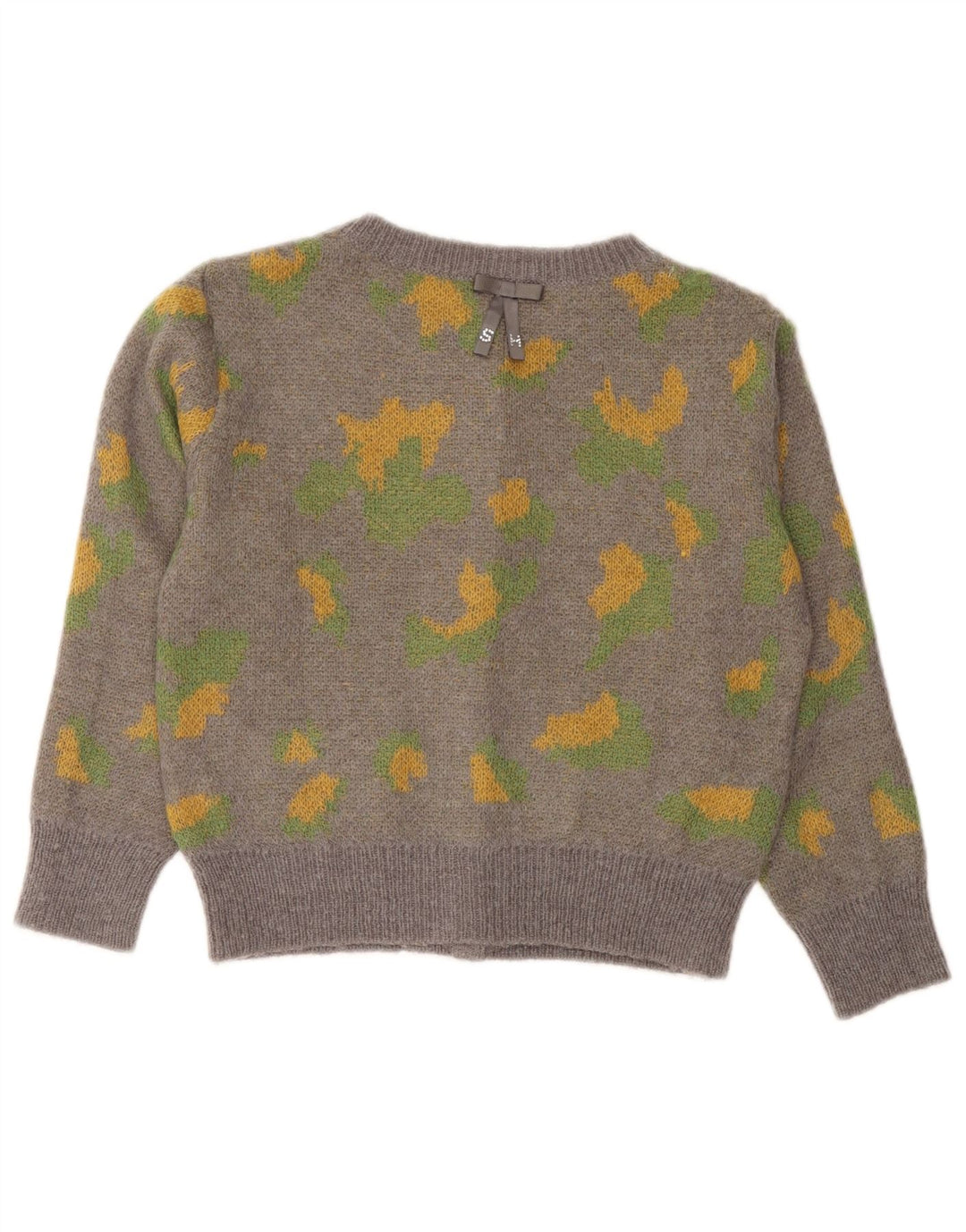Silvian Heach kvinders abstrakt mønster cardigan sweater UK 6 XS Grå