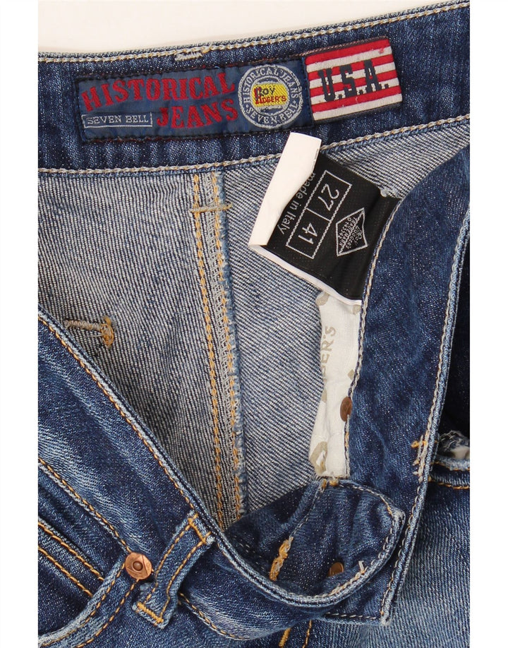 ROY ROGERS Kvinder Distressed Slim Jeans W27 L33 Blå Bomuld