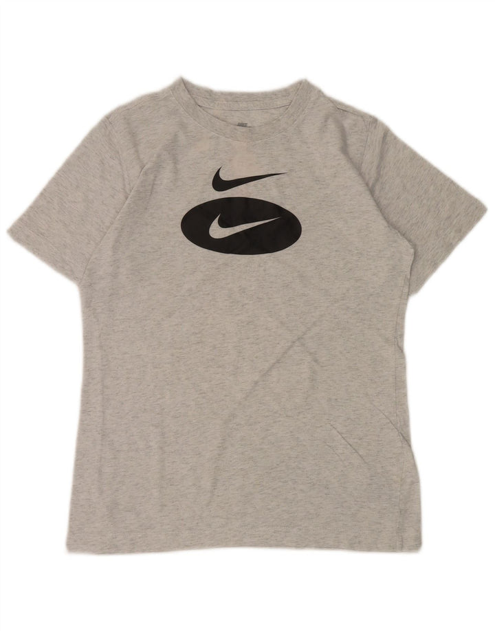 NIKE Boys Graphic T-Shirt Top 10-11 Years Medium Grey Cotton