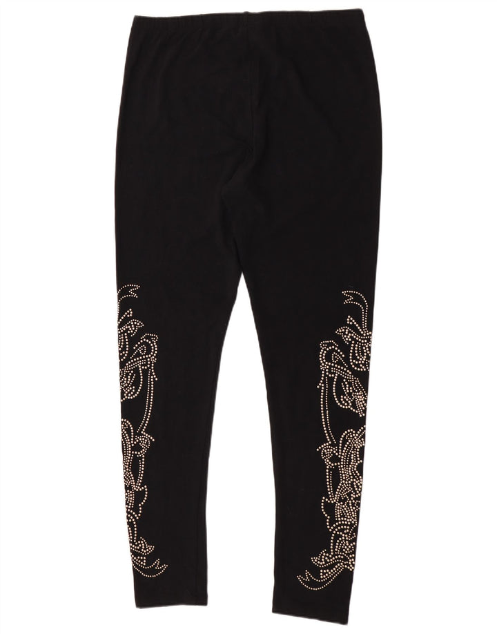 French Connection Womens Leggings UK 14 Large Black Floral