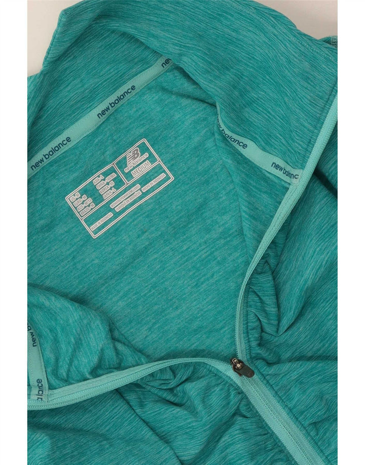 New Balance Womens Zip Neck Pullover Træningsdragt Top UK 12 Medium Green
