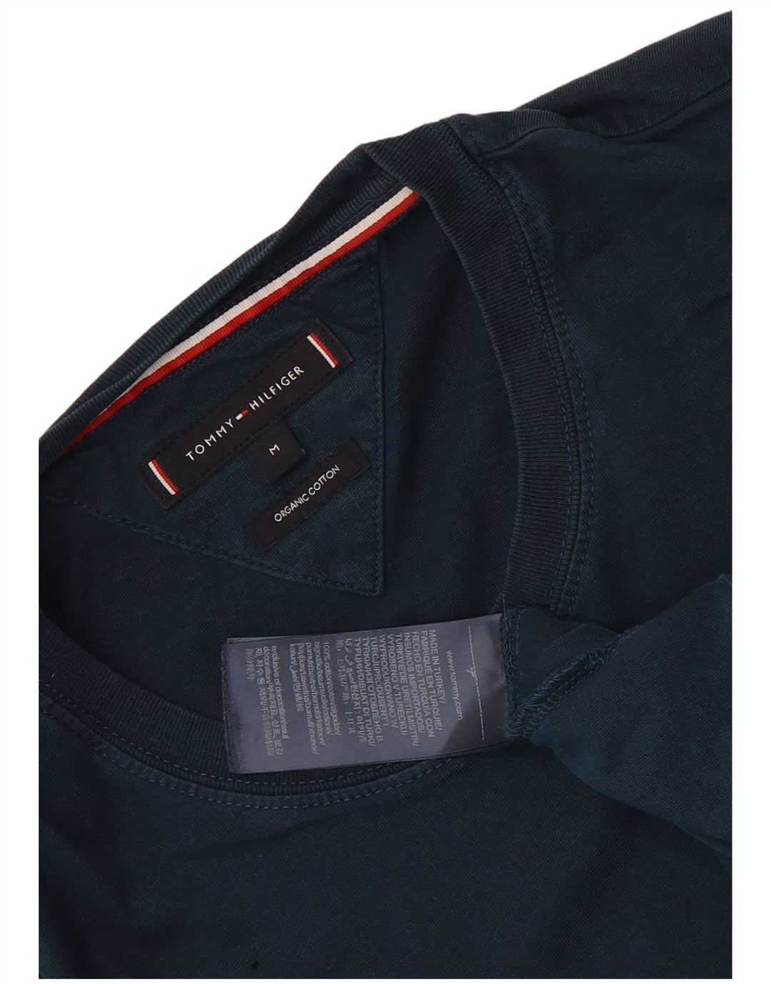 Tommy Hilfiger Herre T-Shirt Top Medium Marineblå Bomuld
