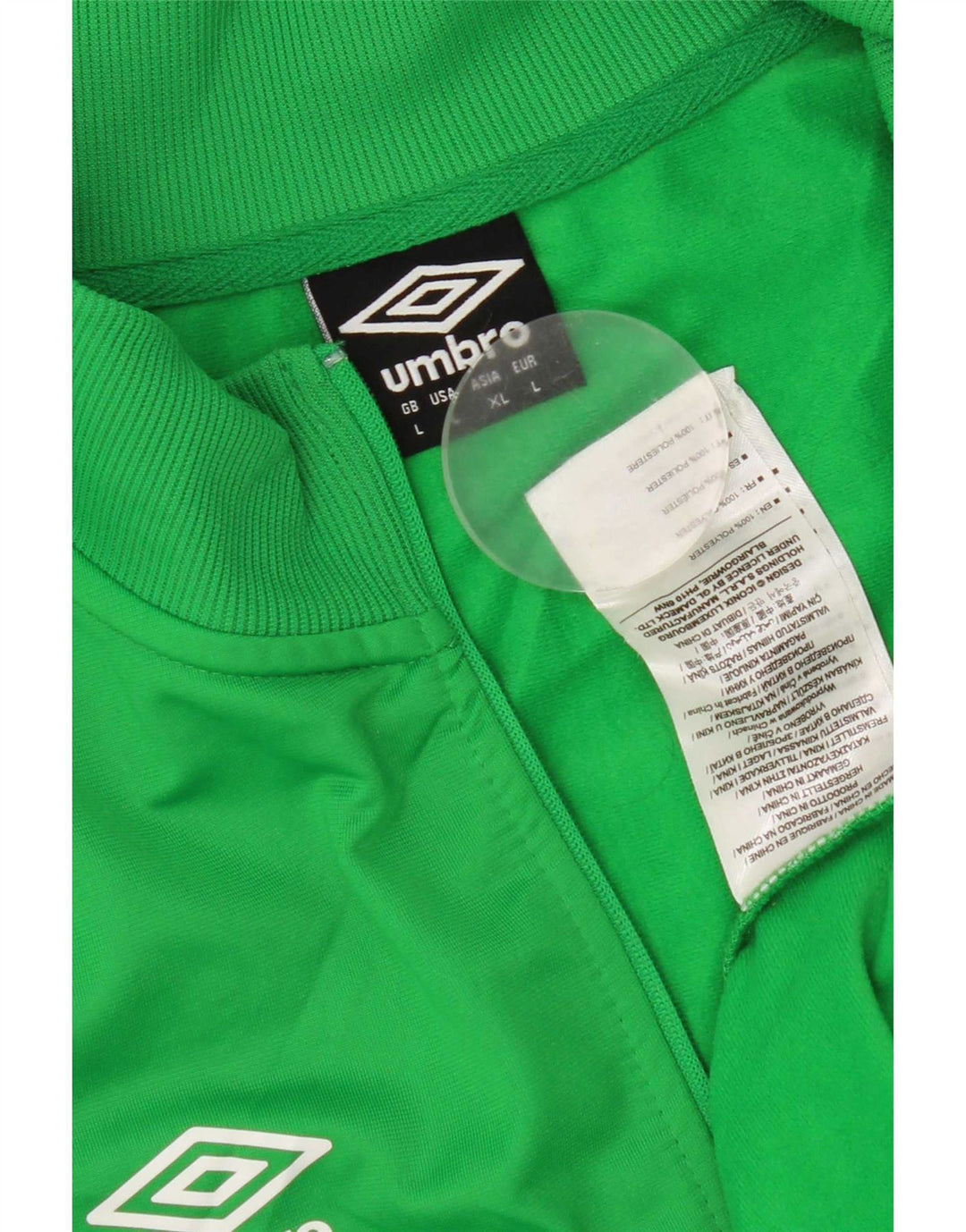 Umbro Herre Grafisk Zip Neck Sweatshirt Jumper Large Grøn Polyester