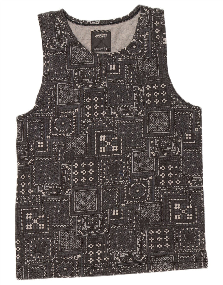 Vans Herre Vest Top XL Grå Geometrisk Bomuld