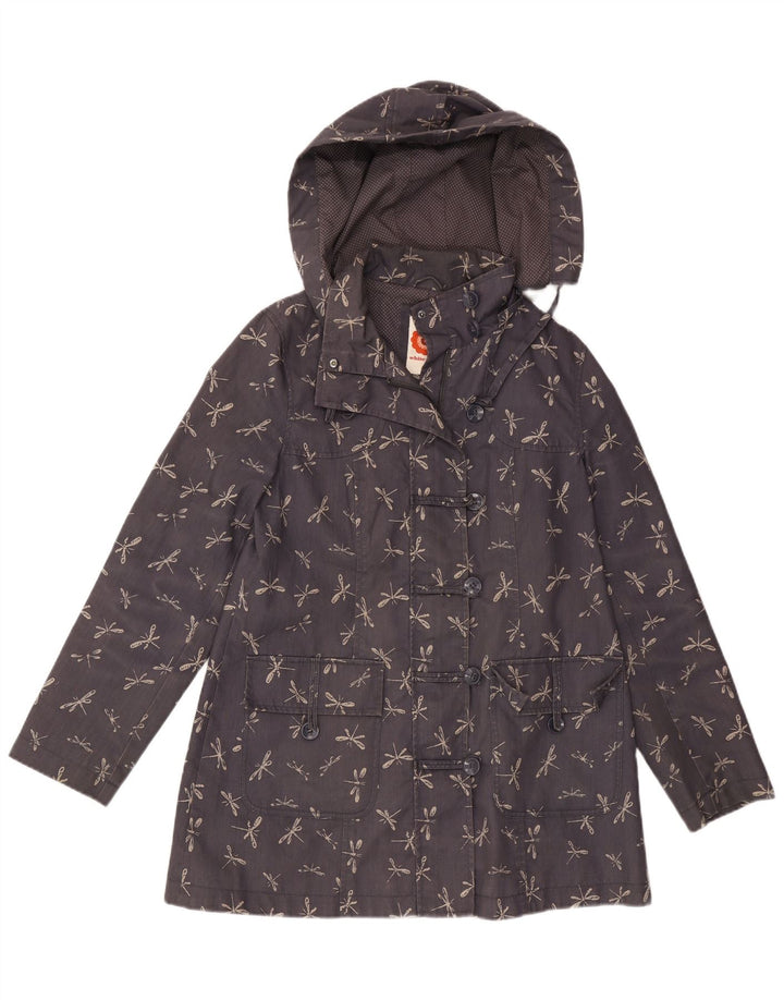 WHITE STUFF Dame Windbreaker Jacket UK 14 Large Navy Blue Animal Print