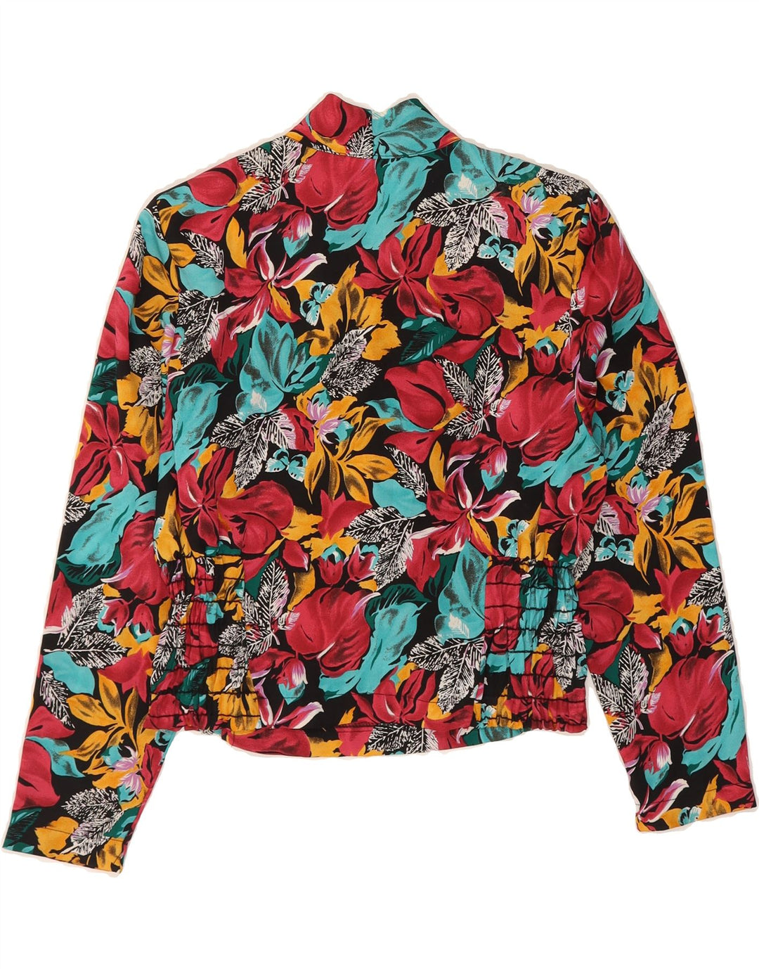 VINTAGE Womens Crop Blouse Top UK 14 Medium Multicoloured Floral Vintage Vintage and Second-Hand Vintage from Messina Hembry 