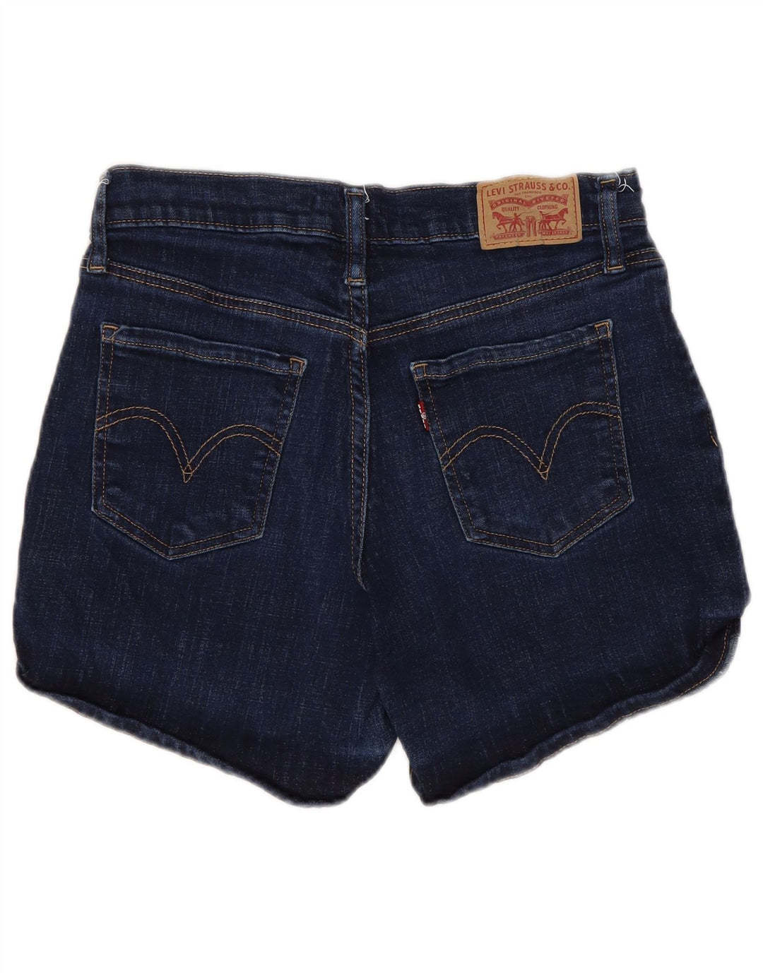 LEVI'S denimshorts til kvinder i mellemhøj højde W27 Små marineblå bomuld