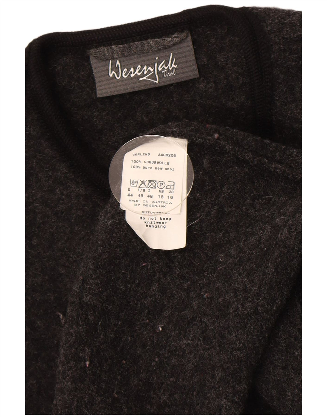 Wesenjak Dame 5-knaps blazerjakke UK 18 XL Grå Flecked New Wool