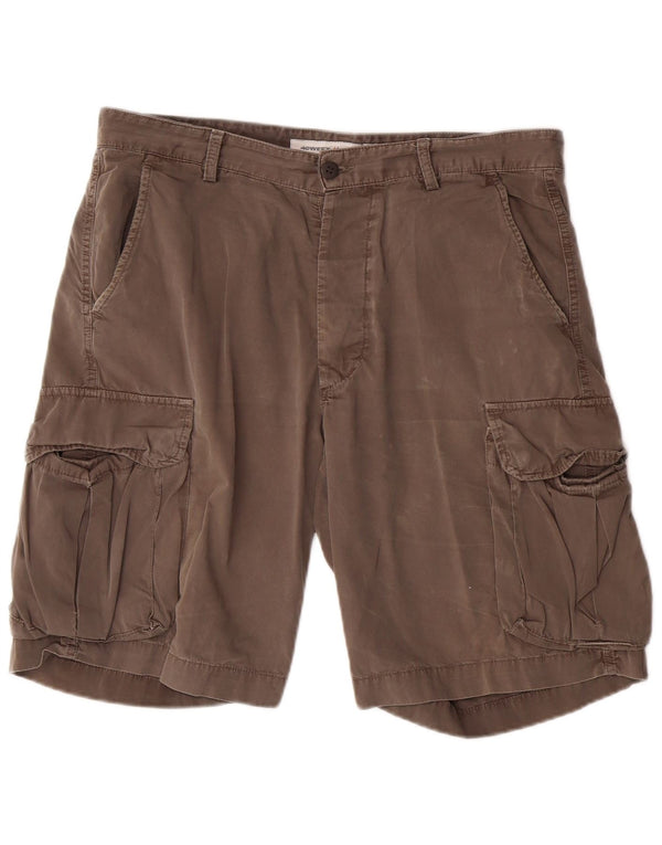 40Weft Herre Cargo Shorts W36 Large Grå Bomuld