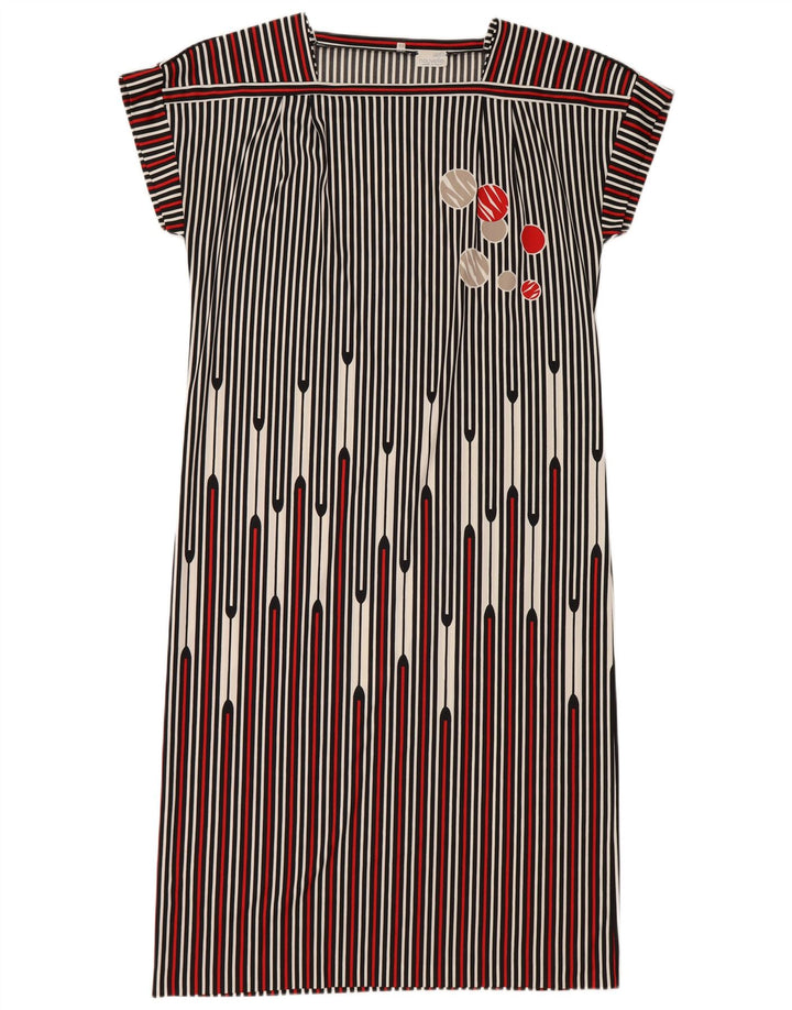 Vintage Dame Shift Dress IT 48 XL Sort Stribet