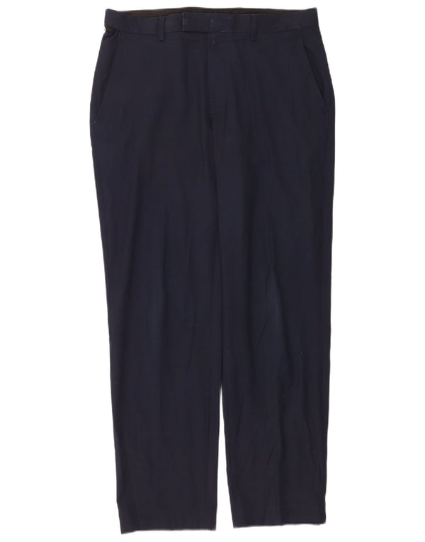 Marks & Spencer Herre Regular Fit Suit Bukser W32 L31 Marineblå polyester