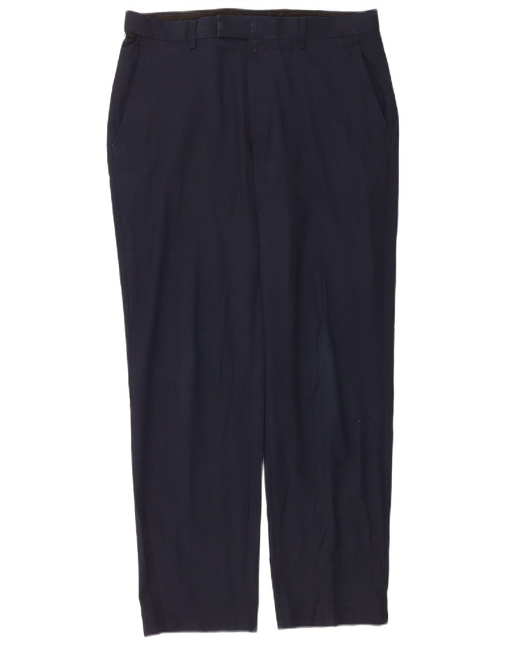 Marks & Spencer Herre Regular Fit Suit Bukser W32 L31 Marineblå polyester