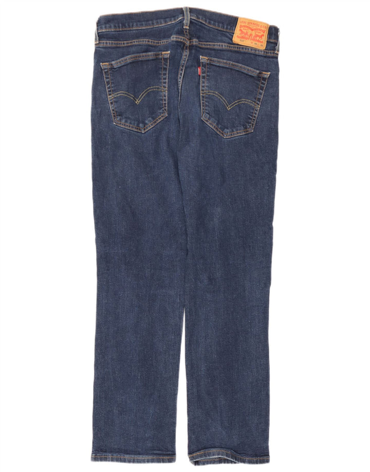 Levi's Herre 514 Straight Jeans W36 L30 Marineblå Bomuld