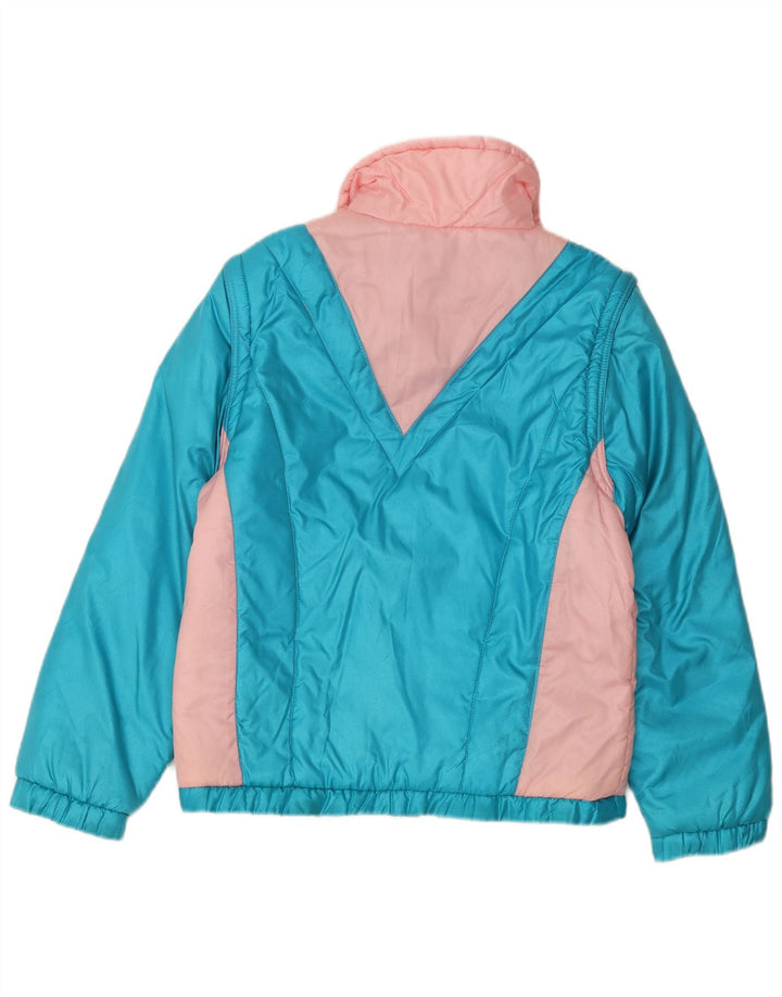 Vintage vindjakke til kvinder IT 44 Medium Blue Colourblock Polyester