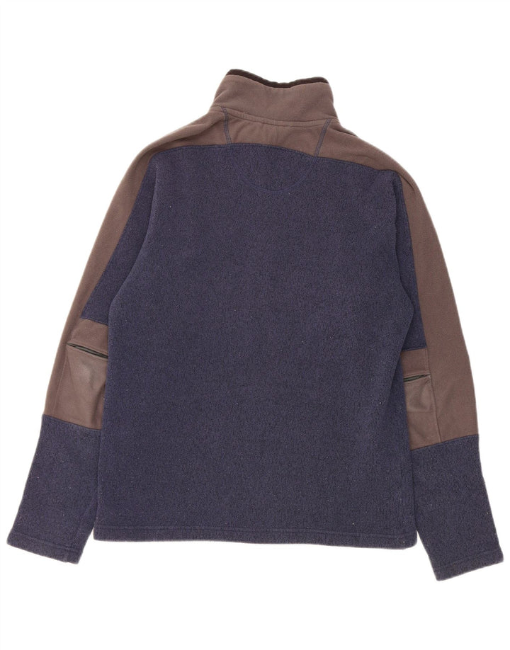 The North Face Herre Zip Neck Sweatshirt Jumper Medium Navy Blue Colourblock