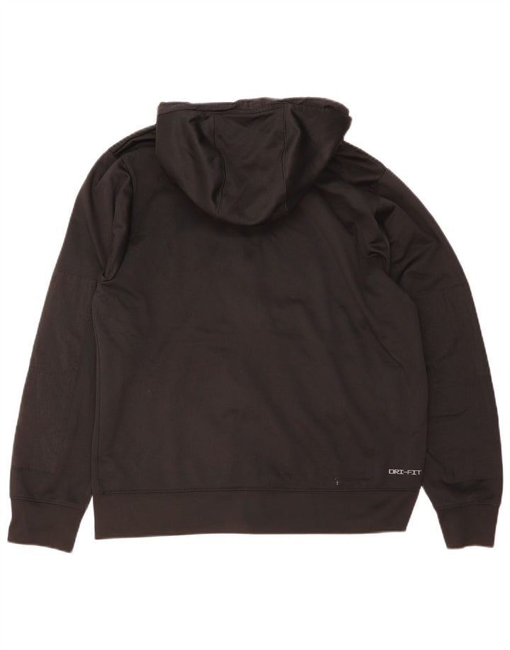 Nike Herre Dri Fit Hættetrøje med lynlås, medium sort polyester