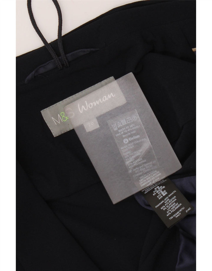 Marks & Spencer Dame 3/4-ærmet åben blazerjakke UK 20 2XL Marineblå