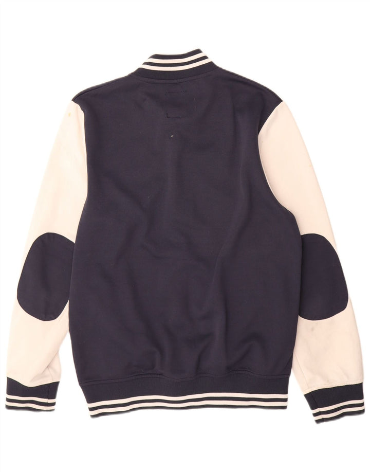 Jack & Jones Herre Grafisk Varsity Jacket UK 40 Large Navy Blue Colourblock