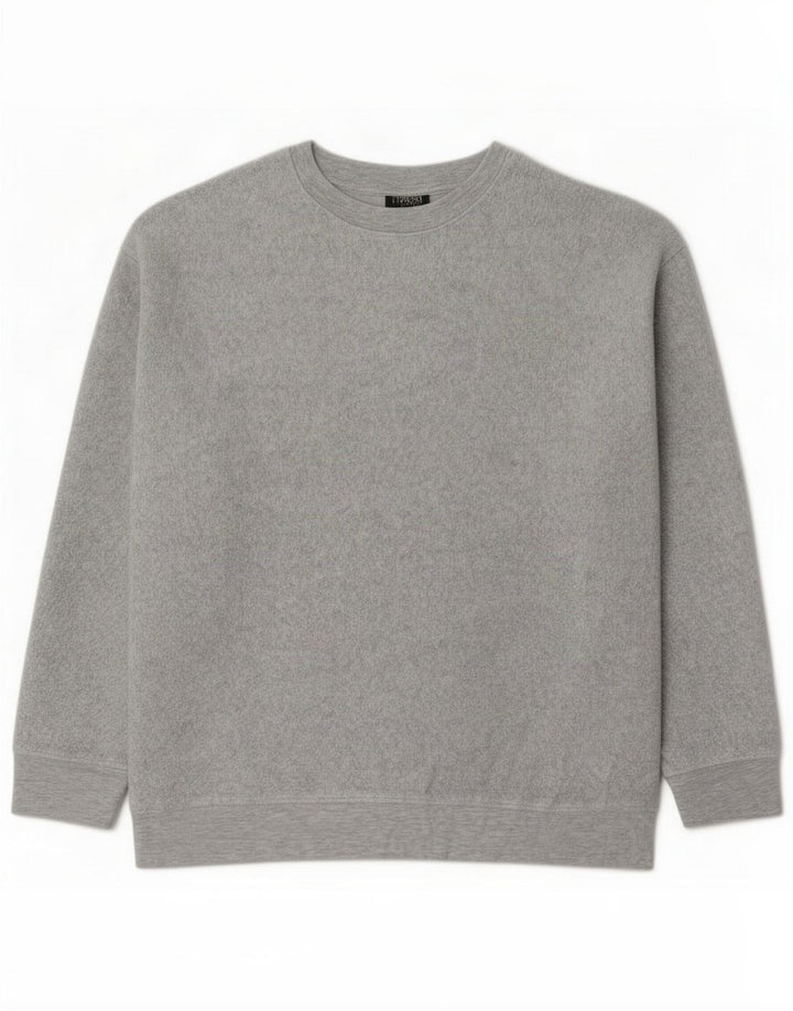 Topshop Dame Fleece Jumper UK 14 Large Grey Polyester