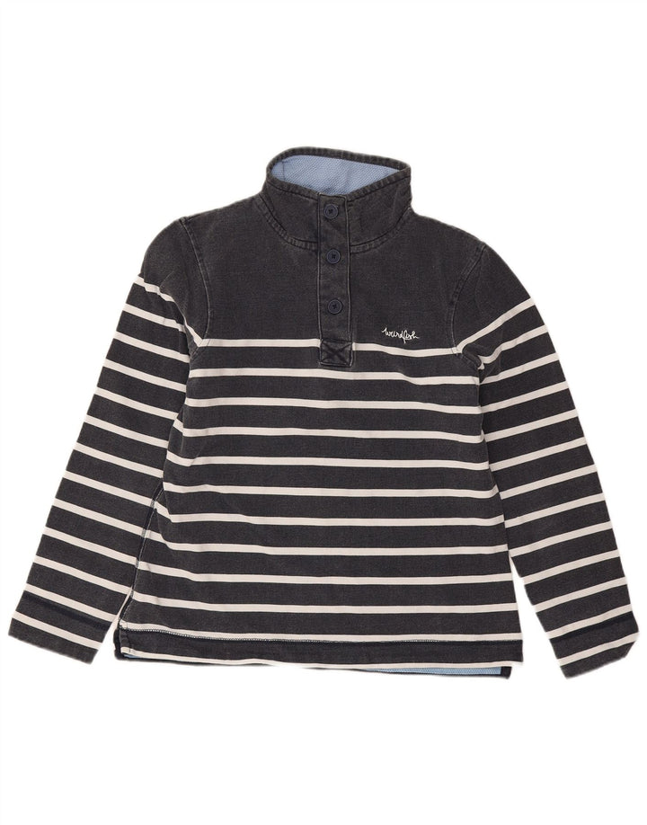 Weird Fish Dame Sweatshirt Jumper UK 10 Small Navy Blue Striped