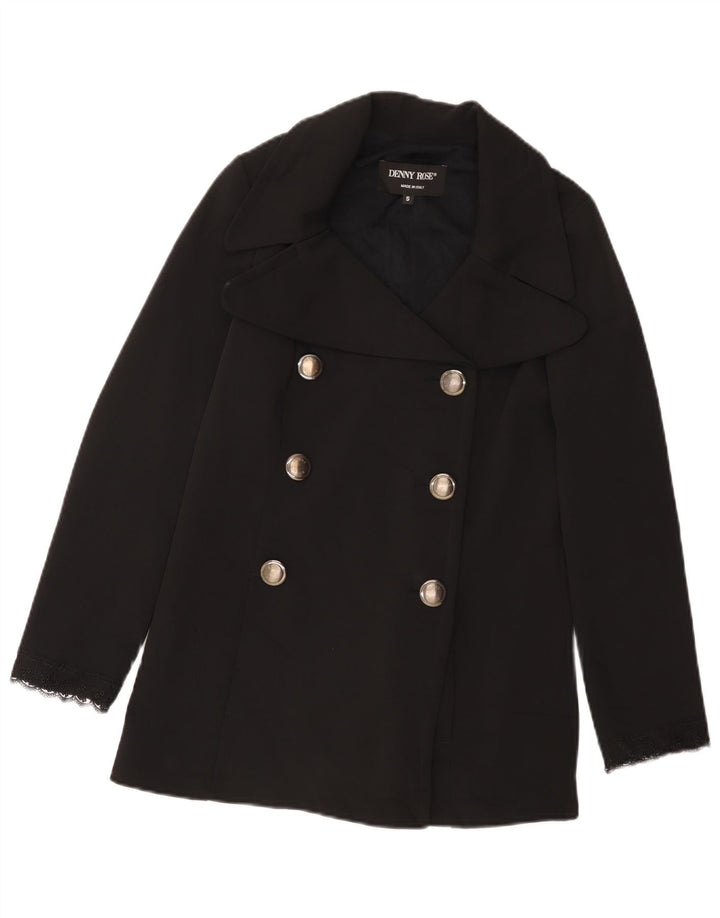 Denny Rose Womens Pea Coat UK 10 Small Black Polyester