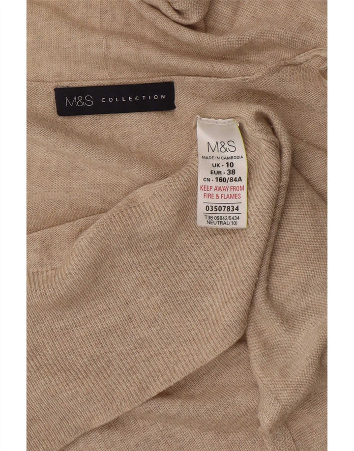 Marks & Spencer Dame Oversized Open Cardigan Sweater UK 10 Small Beige